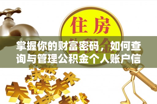 忻州掌握你的财富密码，如何查询与管理公积金个人账户信息